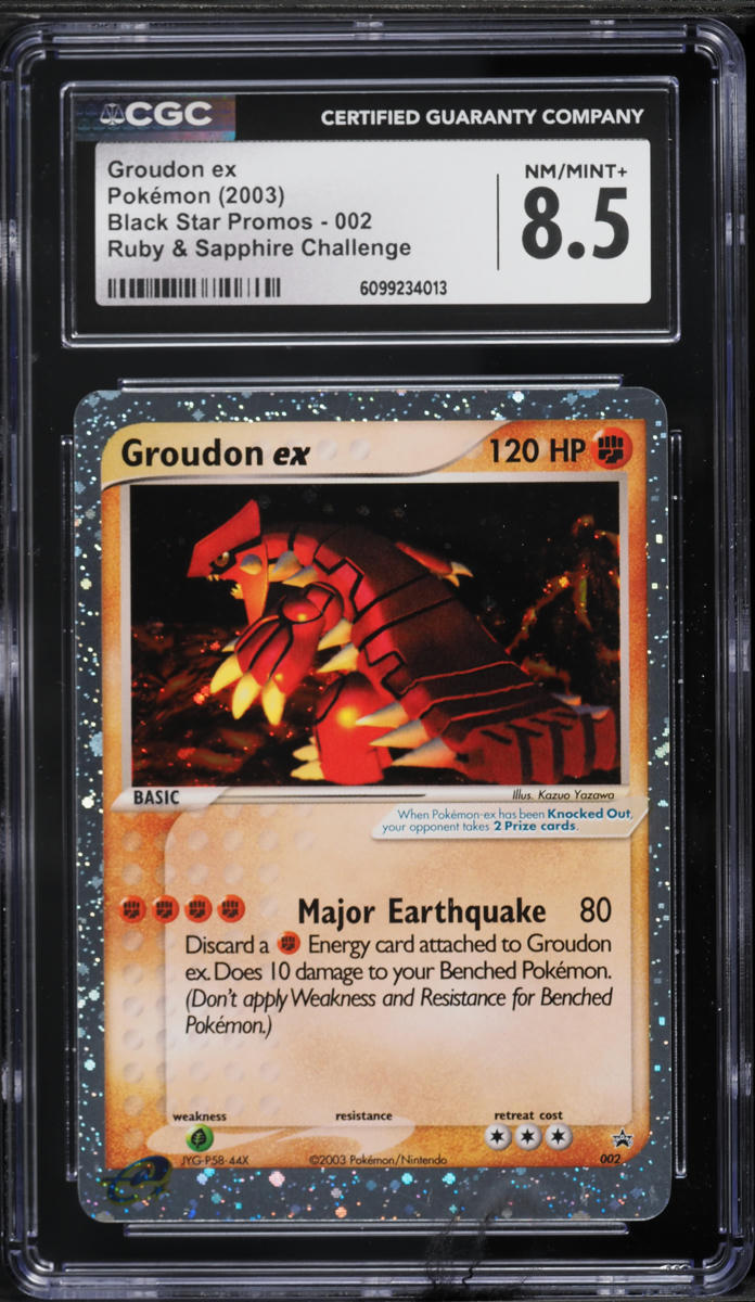 2003 Pokemon Black Star Promo Ruby & Sapphire Challenge Groudon ex #2 CGC 8.5 NM-MT+