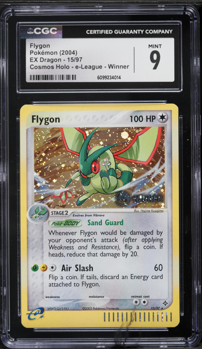 2004 Pokemon EX Dragon Cosmos Holo e-League Winner Flygon #15 CGC 9 MINT