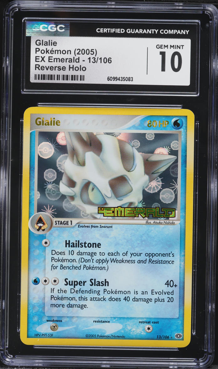 2005 Pokemon EX Emerald Reverse Holo Glalie #13 CGC 10 GEM MINT