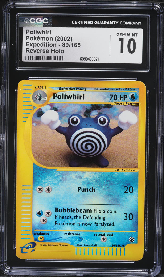 2002 Pokemon Expedition Reverse Holo Poliwhirl #89 CGC 10 GEM MINT