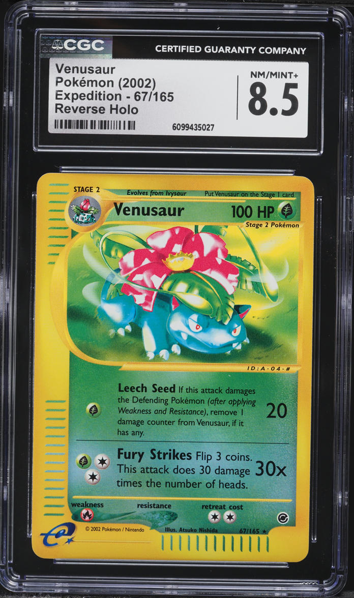 2002 Pokemon Expedition Reverse Holo Venusaur #67 CGC 8.5 NM-MT+