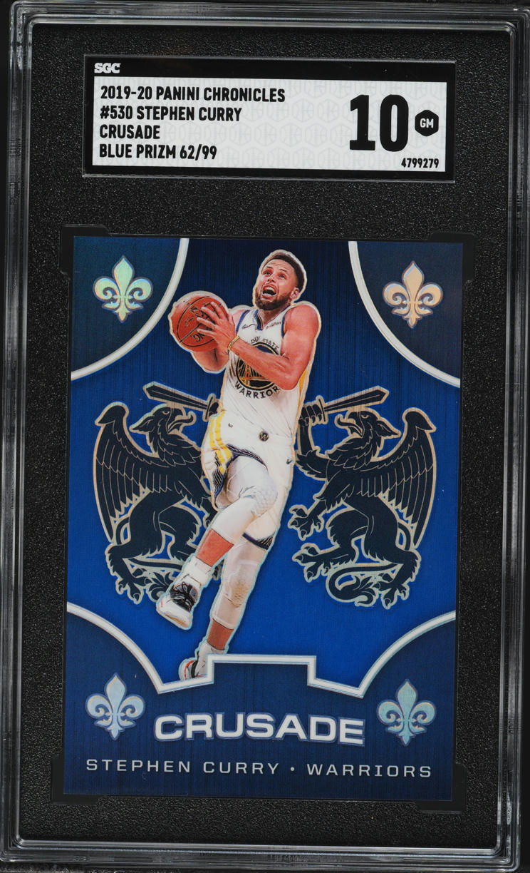 2019 Panini Chronicles Crusade Blue Prizm Stephen Curry /99 #530 SGC 10 GEM MINT