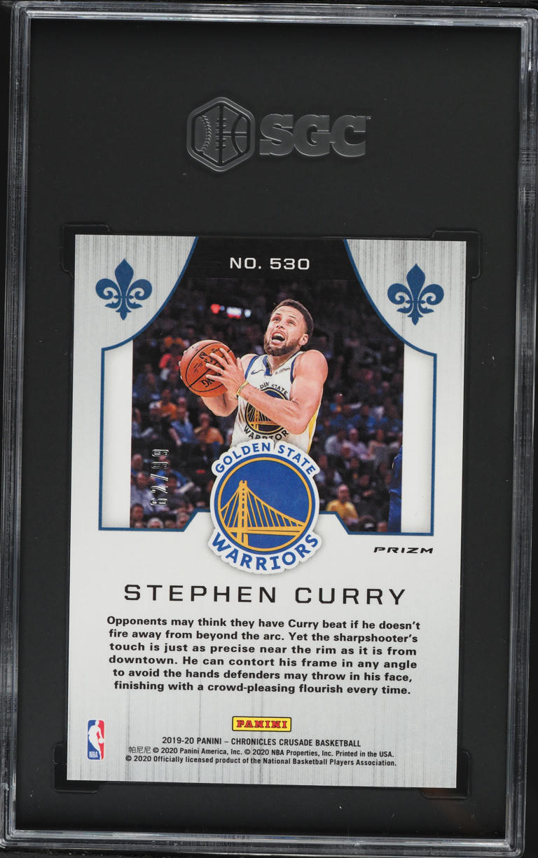 2019 Panini Chronicles Crusade Blue Prizm Stephen Curry /99 #530 SGC 10 GEM MINT