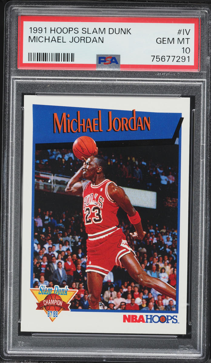 1991 Hoops Slam Dunk Michael Jordan #IV PSA 10 GEM MINT on