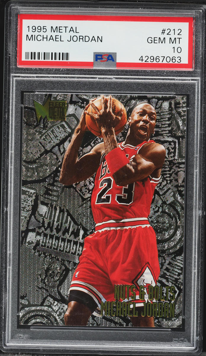 1995 Metal Nuts & Bolts Michael Jordan #212 PSA 10 GEM MINT on