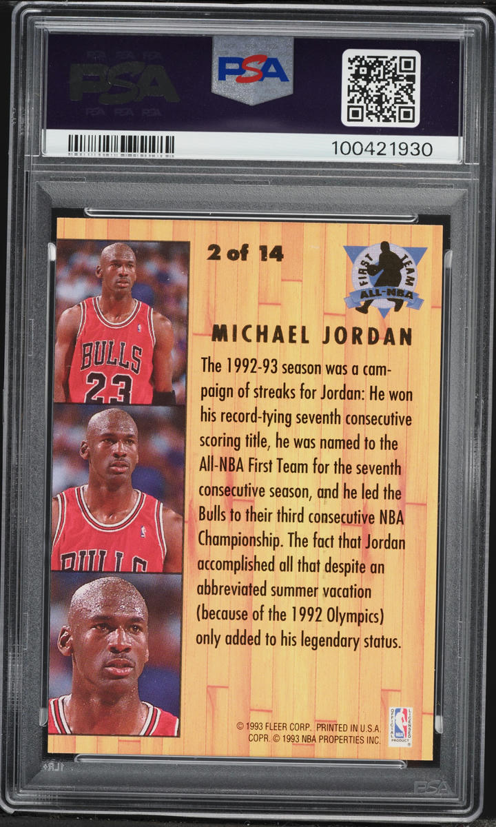 1993 Ultra All-NBA Michael Jordan #2 PSA 10 GEM MINT on Fanatics