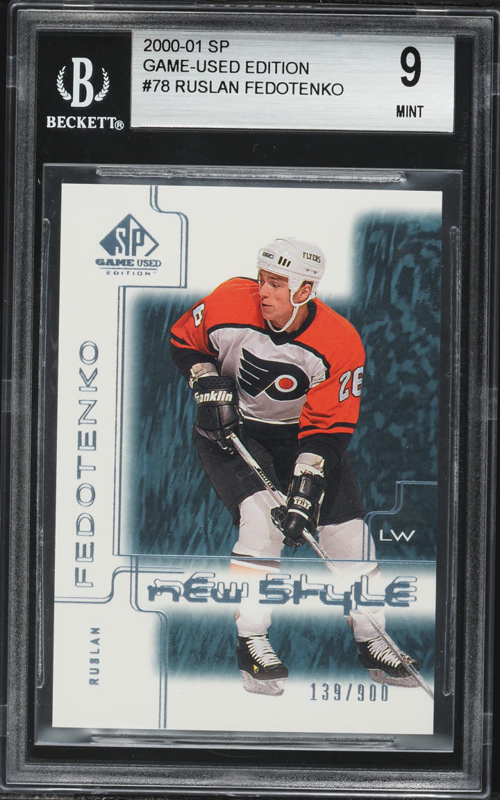 2000 SP Game Used Ruslan Fedotenko ROOKIE /900 #78 BGS 9 MINT