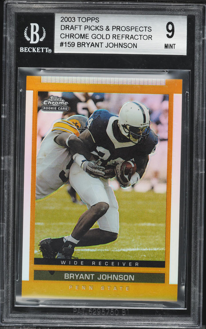 2003 Topps Chrome Draft Picks & Prospects Gold Refractors Bryant Johnson ROOKIE #159 BGS 9 MINT