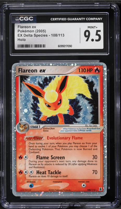 2005 Pokemon EX Delta Species Holo Flareon ex #108 CGC 9 MINT on Fanatics  Collect