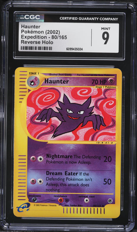2002 Pokemon Expedition Reverse Holo Haunter #80 CGC 9 MINT on