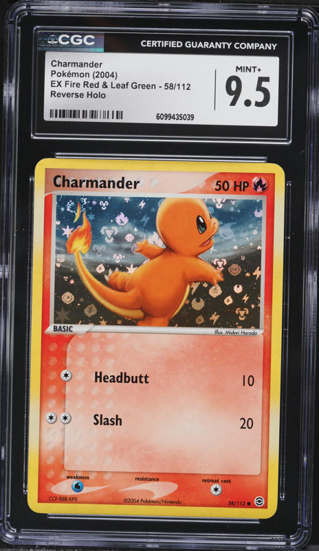 2004 Pokemon EX Fire Red & Leaf Green Reverse Holo Charmander #58 CGC 9.5  MINT+ on Fanatics Collect
