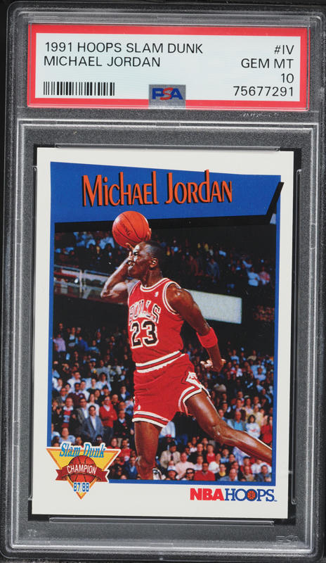 1991 Hoops Slam Dunk Michael Jordan #IV PSA 10 GEM MINT on