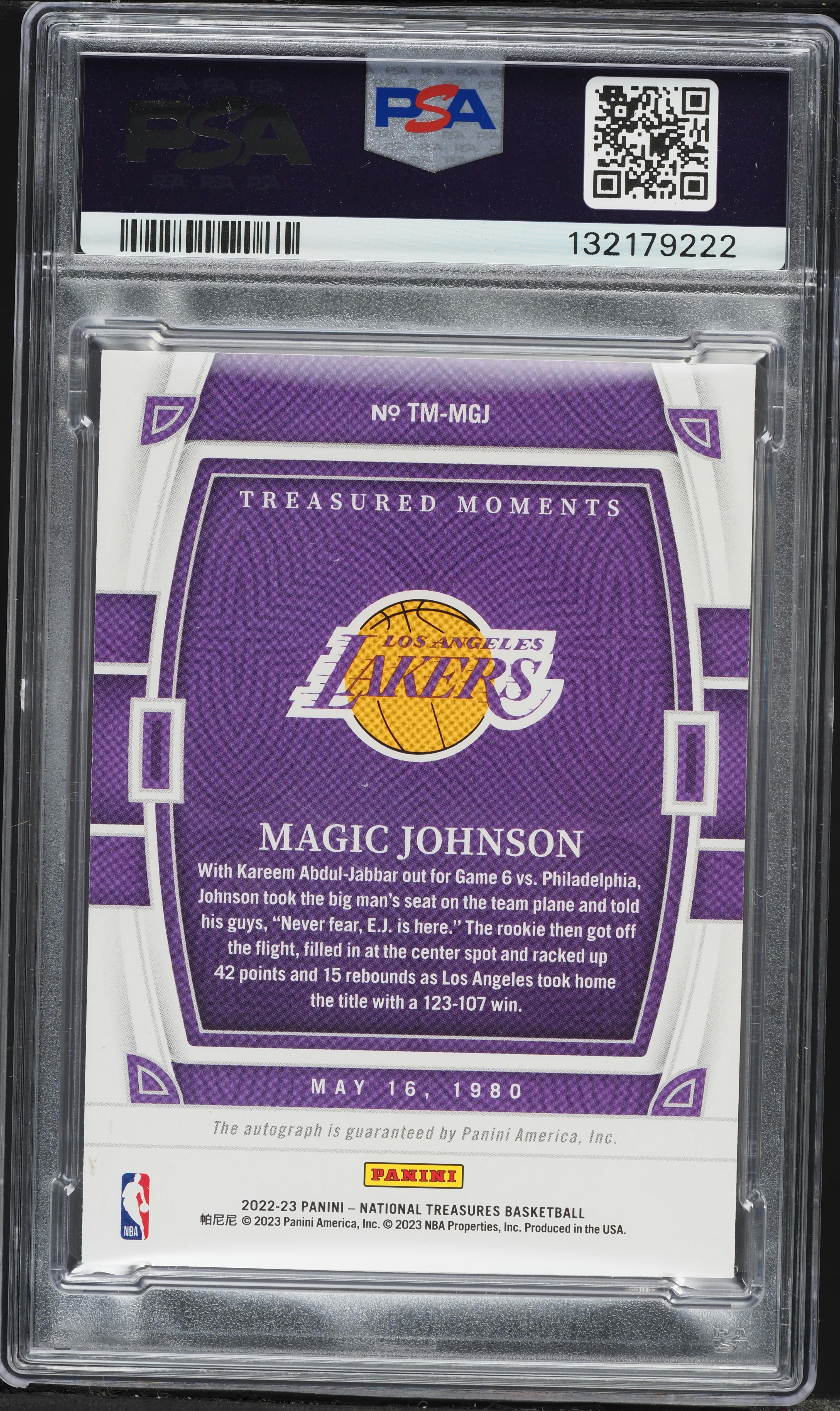 2022 National Treasures Treasured Moments Bronze Magic Johnson