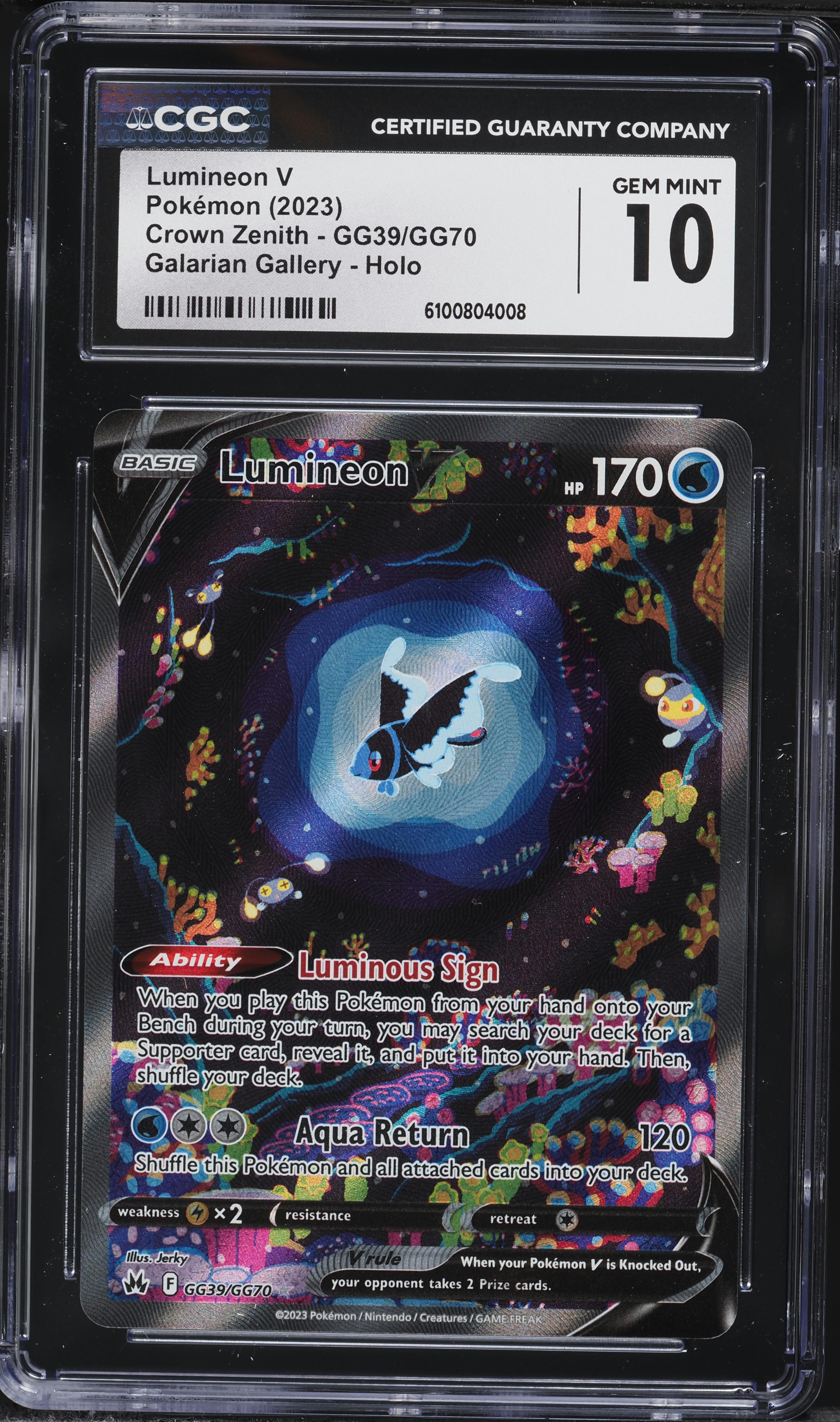 2023 Pokemon Sword & Shield Crown Zenith Alt Art Lumineon V #GG39