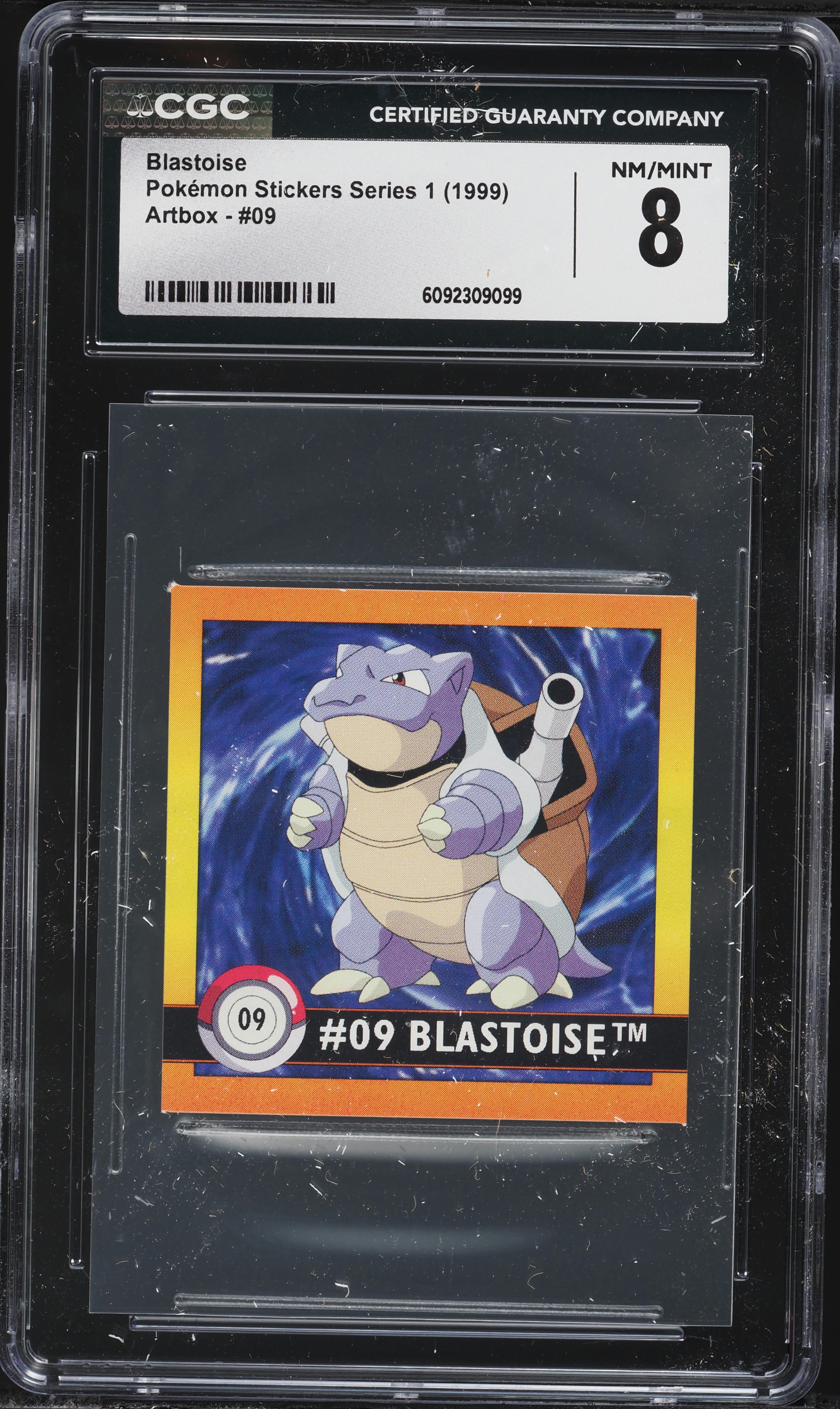 1999 Pokemon Artbox Stickers Series 1 Blastoise #09 CGC 8 NM-MT on 