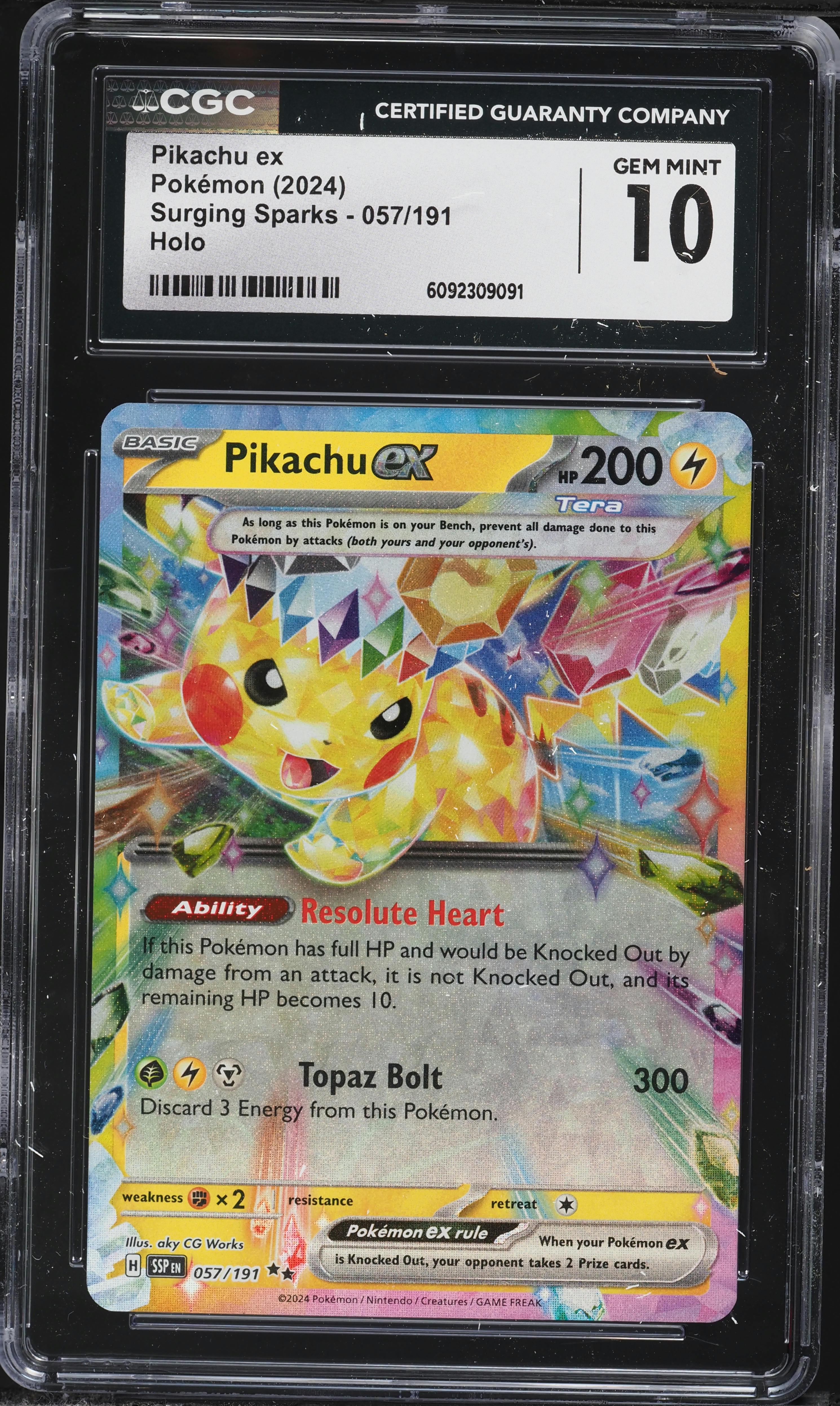 2024 Pokemon Scarlet & Violet Surging Sparks Holo Pikachu EX #57
