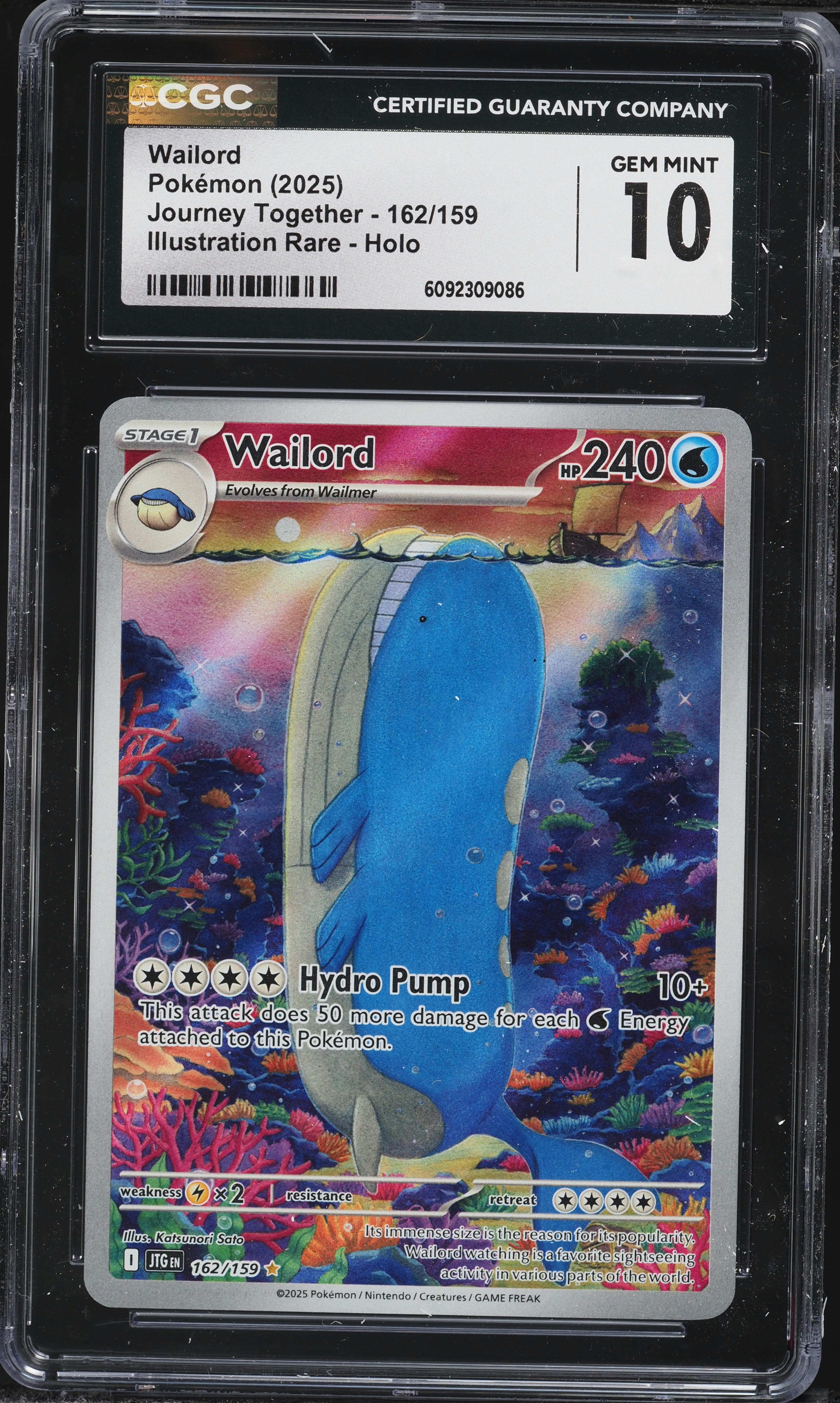 2025 Pokemon Scarlet & Violet Journey Together IR Wailord #162 CGC