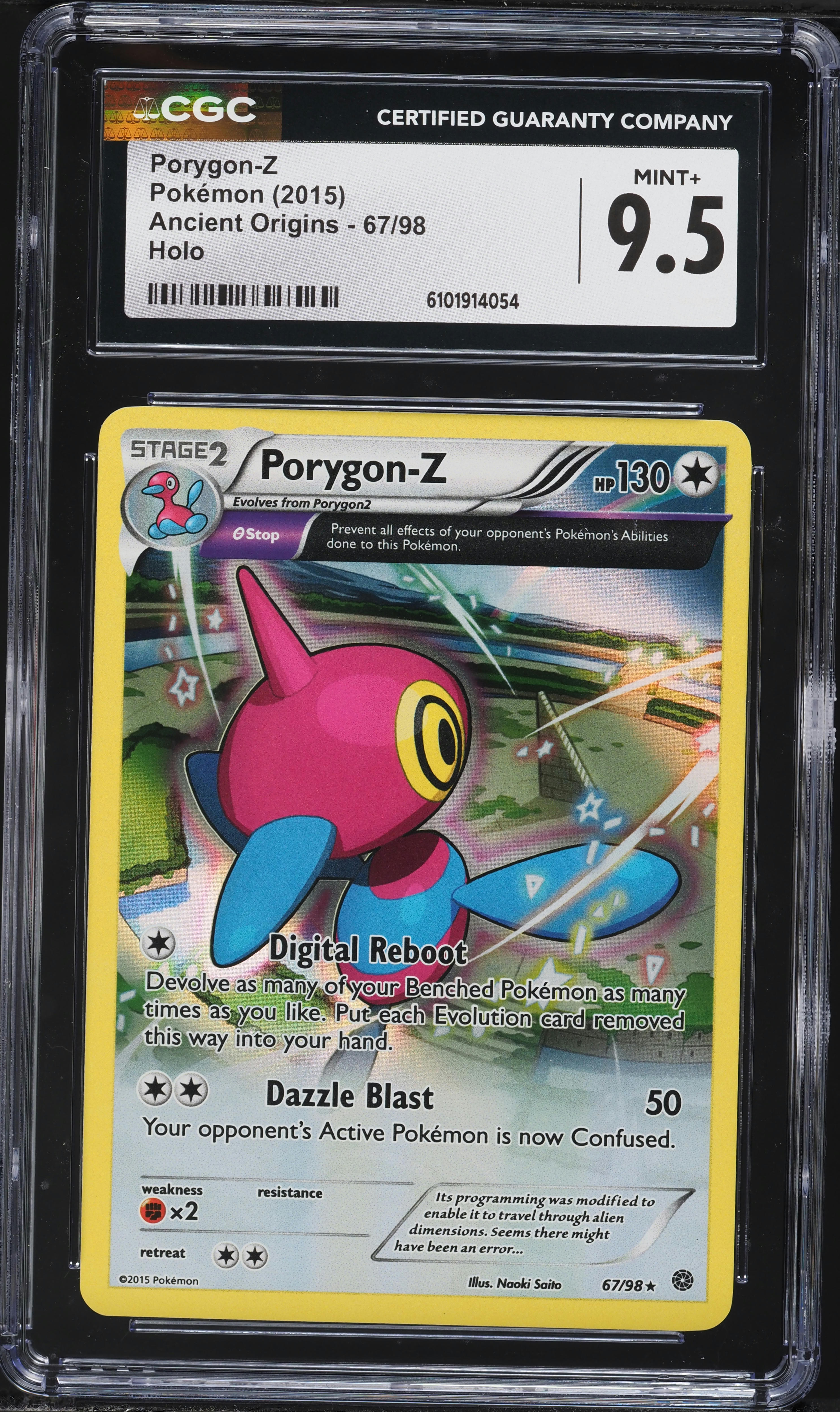 2015 Pokemon XY Ancient Origins Holo Porygon-Z #67 CGC 9.5 MINT+