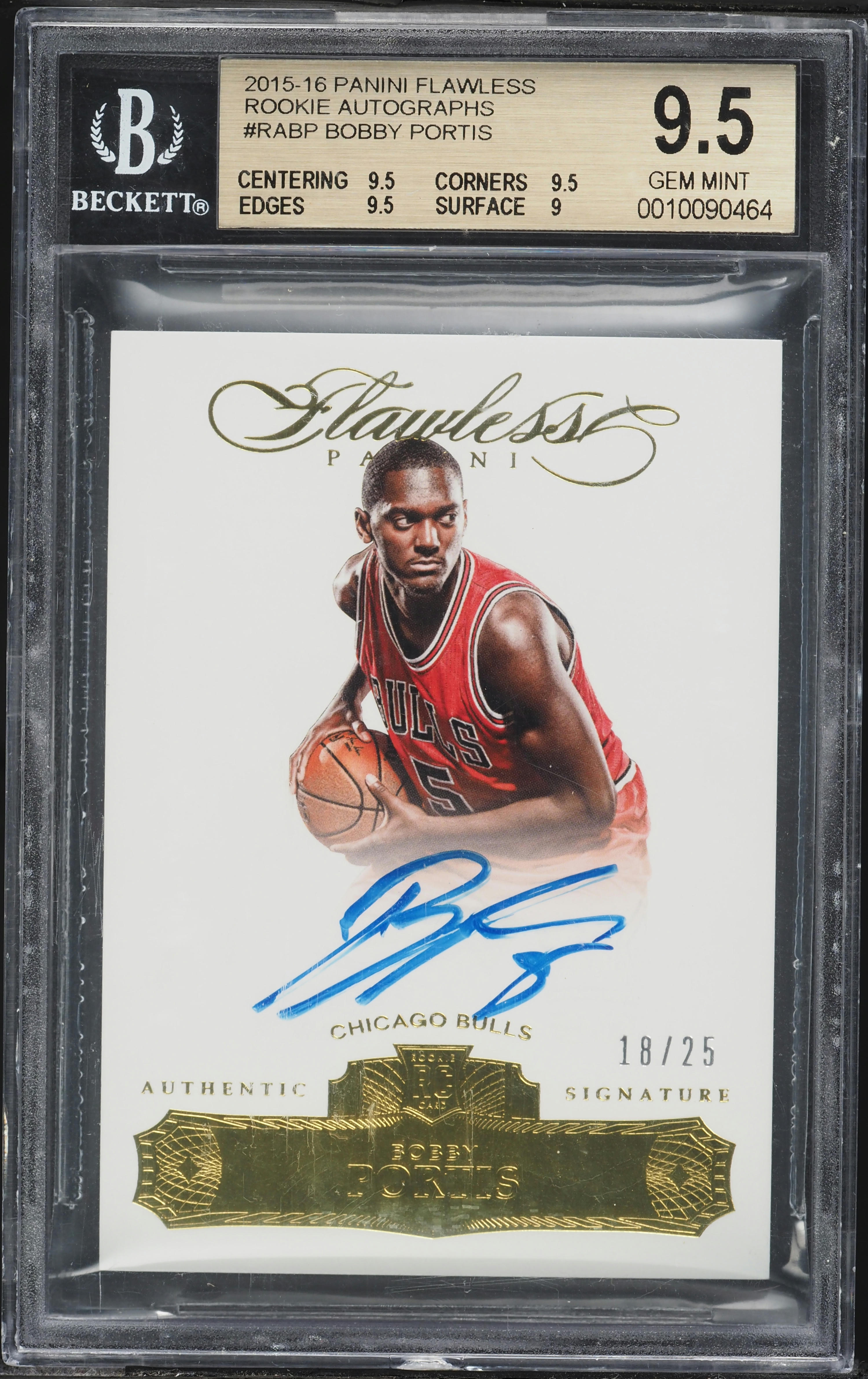 2015 Panini Flawless Bobby Portis ROOKIE AUTO /25 #RABP BGS 9.5 