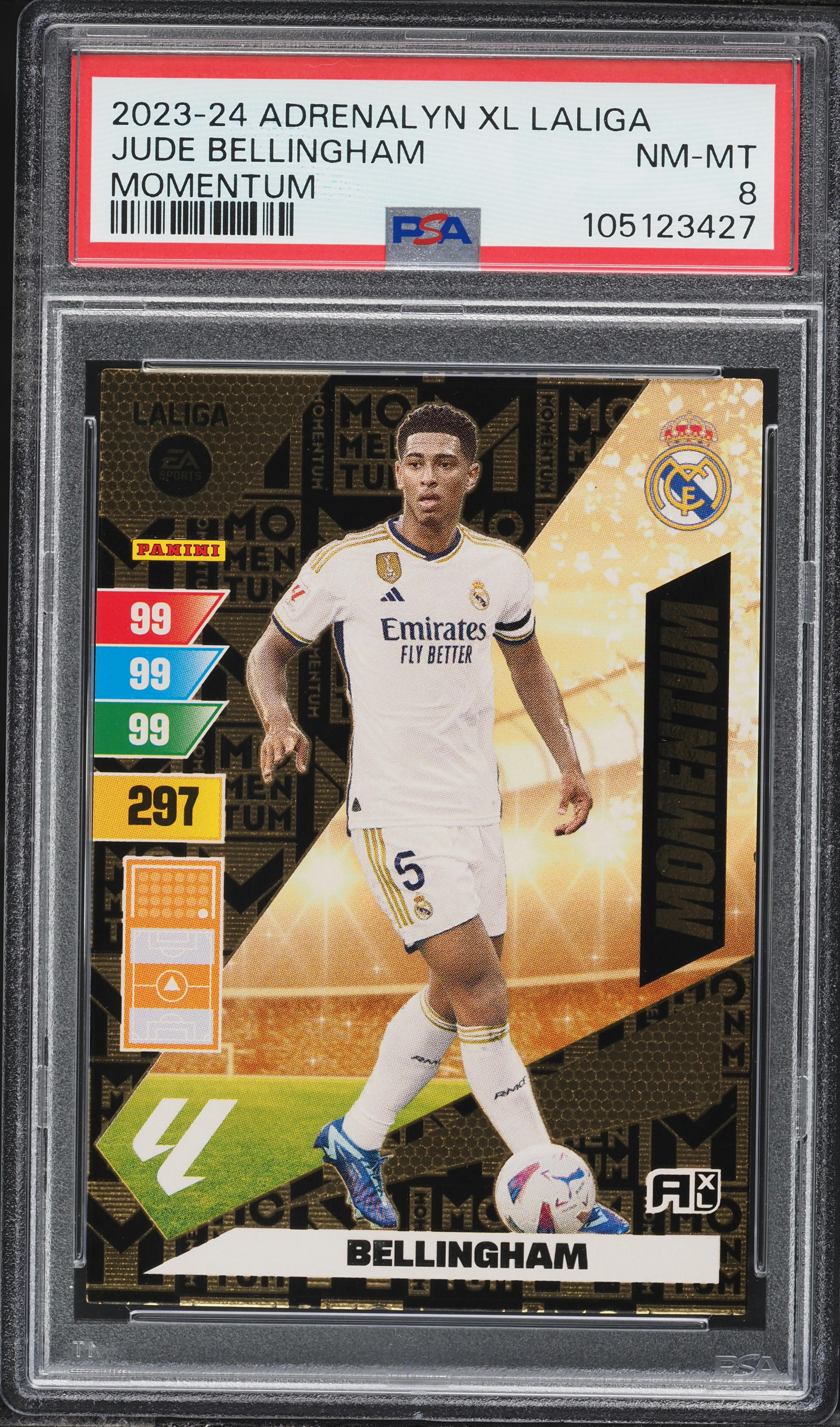 2023 Panini Adrenalyn Xl Laliga Momentum Jude Bellingham PSA 8 NM