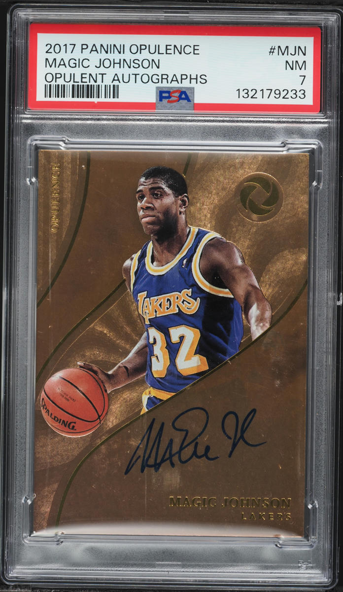 2017 Panini Opulence Opulent Magic Johnson AUTO /35 #MJN PSA 7 NRMT