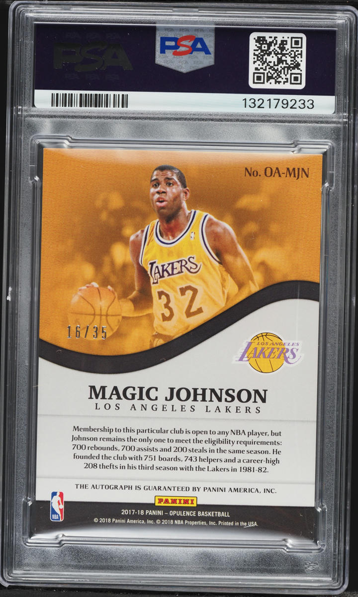 2017 Panini Opulence Opulent Magic Johnson AUTO /35 #MJN PSA 7 NRMT
