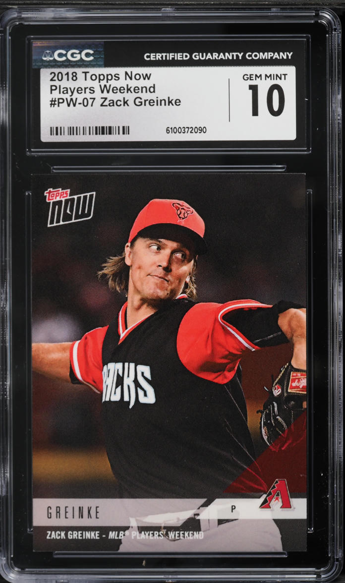 2018 Topps Now Players Weekend Zack Greinke #PW-07 CGC 10 GEM MINT