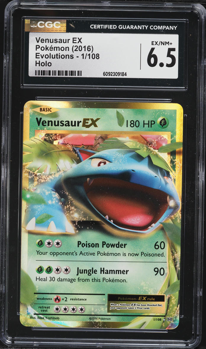 2016 Pokemon XY Evolutions Holo Venusaur EX #1 CGC 6.5 EXMT+