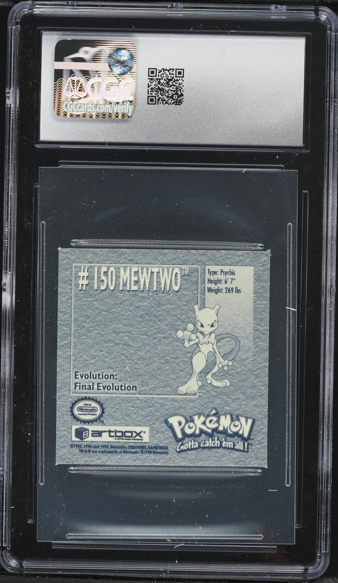 1999 Pokemon Artbox Stickers Series 1 Mewtwo #150 CGC 9 MINT on Fanatics Collect 1999 Pokemon Artbox Stickers Series 1 Mewtwo #150 CGC 9 MINT on Fanatics Collect