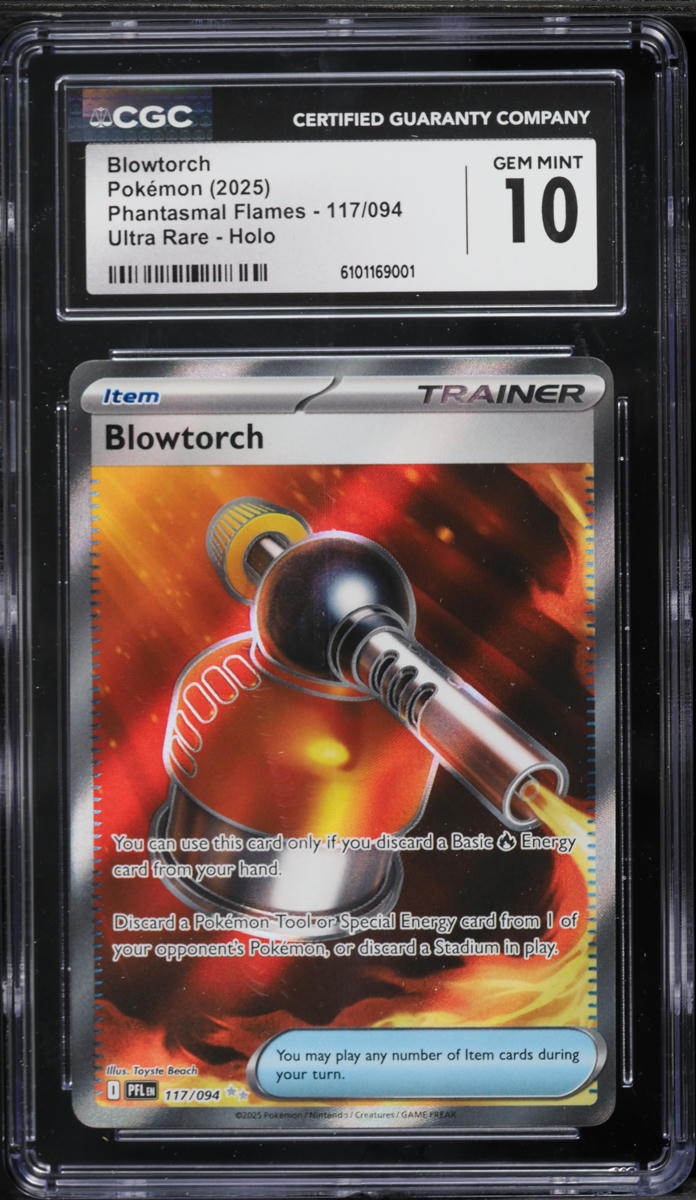 2025 Pokemon Mega Phantasmal Flames Full Art Blowtorch #117 CGC 10 GEM MINT
