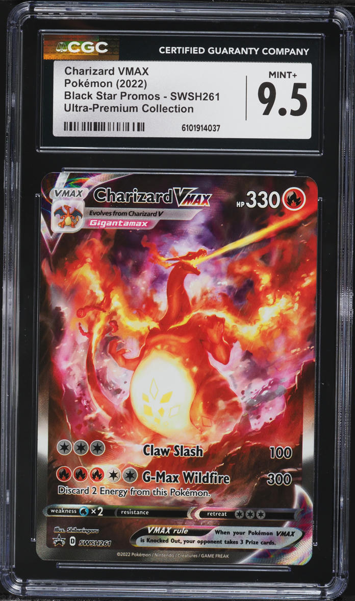 2022 Pokemon Sword & Shield Promo Ultra Premium Alt Art Charizard VMAX #SWSH261 CGC 9.5 MINT+