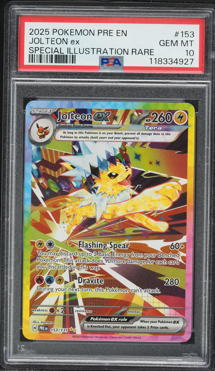 2025 Pokemon Scarlet & Violet Prismatic Evolutions SIR Jolteon ex #153 PSA 10 GEM MINT