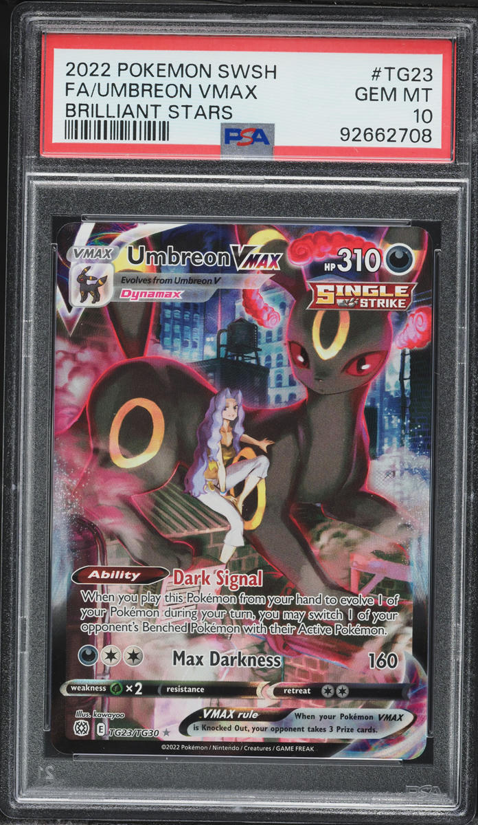 2022 Pokemon Sword & Shield Brilliant Stars CHR Umbreon VMAX #TG23 PSA 10 GEM MINT