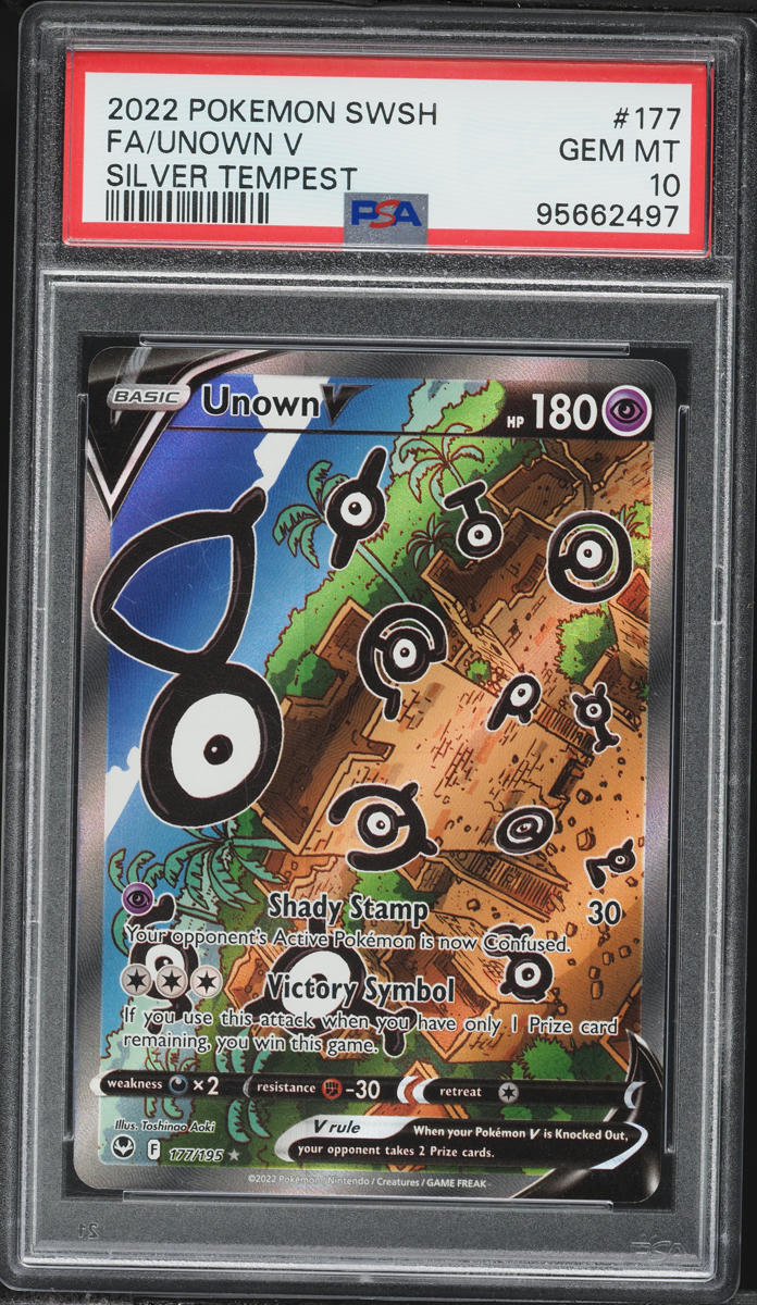 2022 Pokemon Sword & Shield Silver Tempest Full Art Unown V #177 PSA 10 GEM MINT