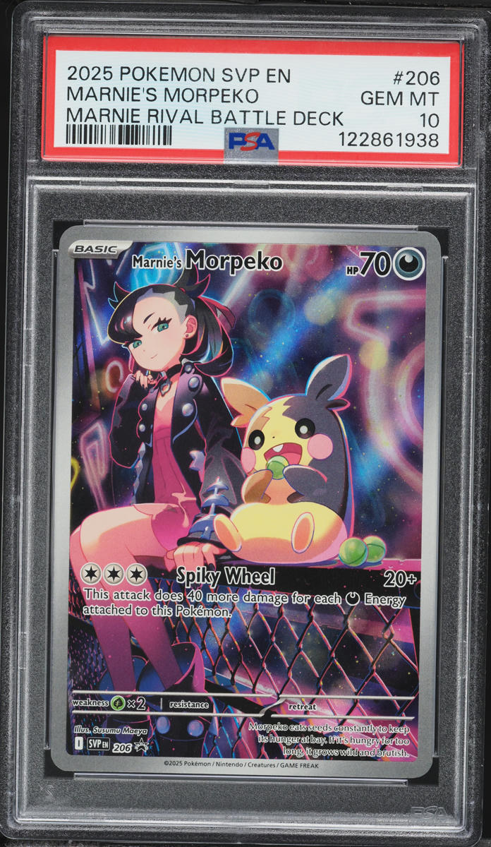 2025 Pokemon SV Promo Rival Battle Deck Alt Art Marnie's Morpeko #206 PSA 10 GEM MINT