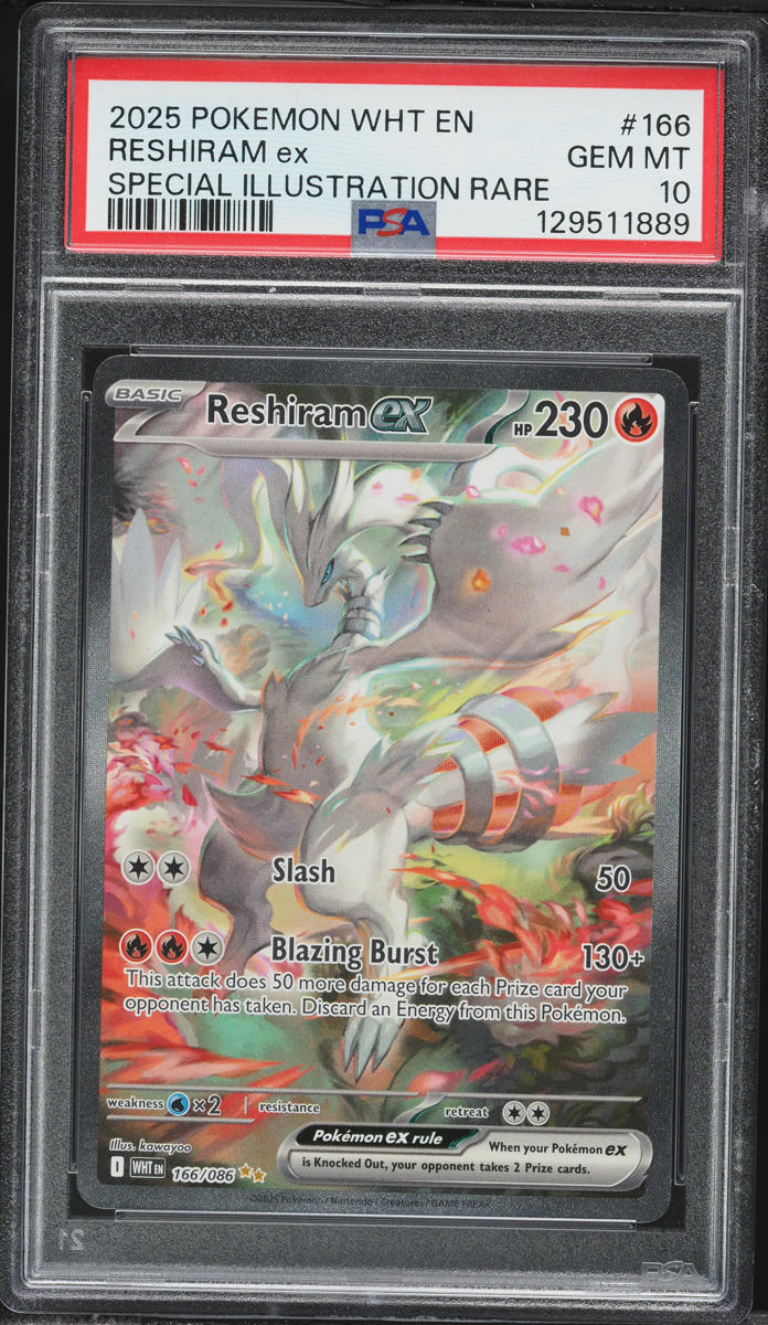 2025 Pokemon Scarlet & Violet White Flare SIR Reshiram EX #166 PSA 10 GEM MINT
