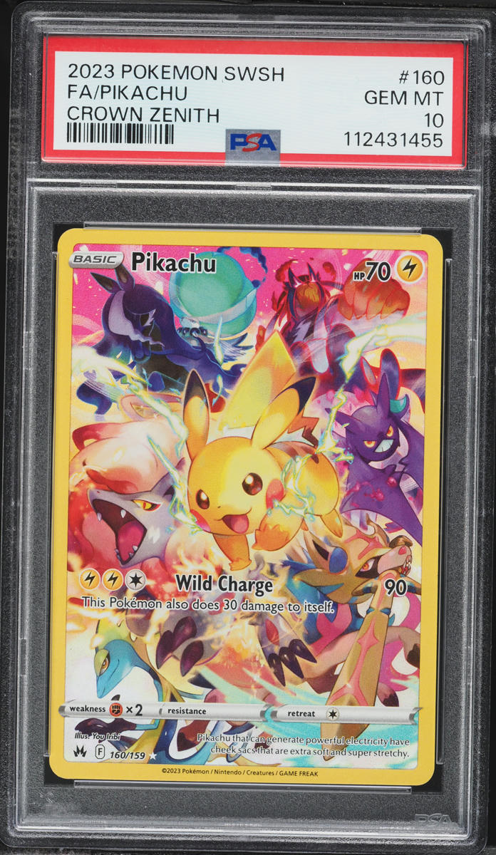 2023 Pokemon Sword & Shield Crown Zenith SEC Pikachu #160 PSA 10