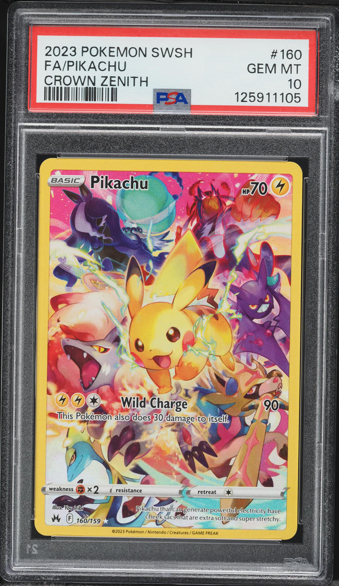 2023 Pokemon Sword & Shield Crown Zenith SEC Pikachu #160 PSA 10 GEM MINT