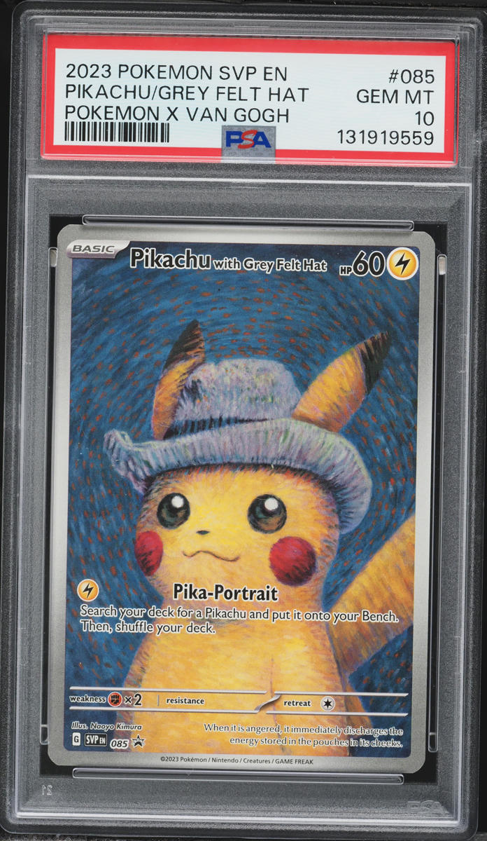 2023 Pokemon Scarlet & Violet Promo Van Gogh Pikachu With Grey Felt Hat #85 PSA 10 GEM MINT