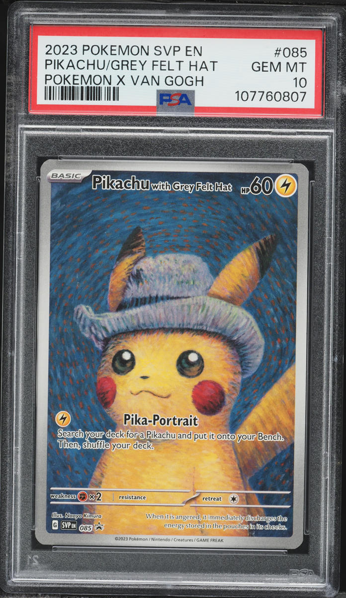 2023 Pokemon Scarlet & Violet Promo Van Gogh Pikachu With Grey Felt Hat #85 PSA 10 GEM MINT
