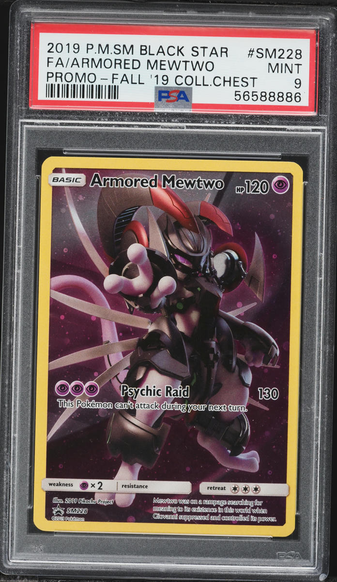 2019 Pokemon Sun & Moon Black Star Promo Fall '19 Full Art Armored Mewtwo #SM228 PSA 9 MINT