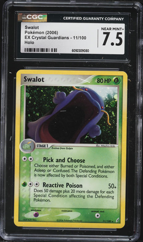 2006 Pokemon EX Crystal Guardians Reverse Holo Swalot #11 CGC 9 MINT on Fanatics Collect 2006 Pokemon EX Crystal Guardians Reverse Holo Swalot #11 CGC 9 MINT on Fanatics Collect