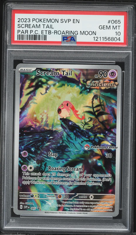 2023 Pokemon SV Black Star Promo Paradox Rift Center ETB Alt Art Scream Tail #65 PSA 10 GEM