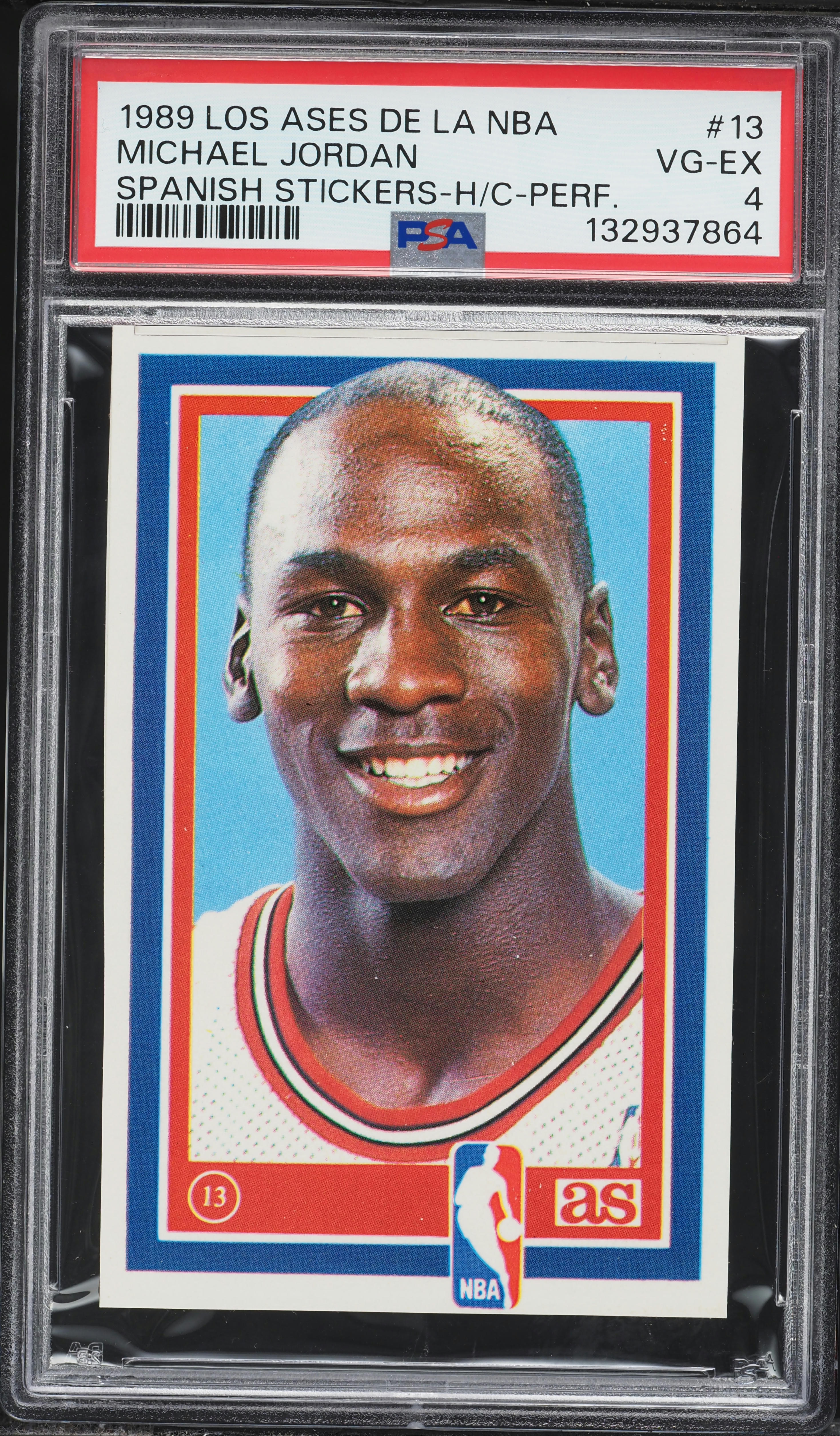1989 Los Ases De La NBA Stickers Hnad Cut Michael Jordan #13 PSA 4