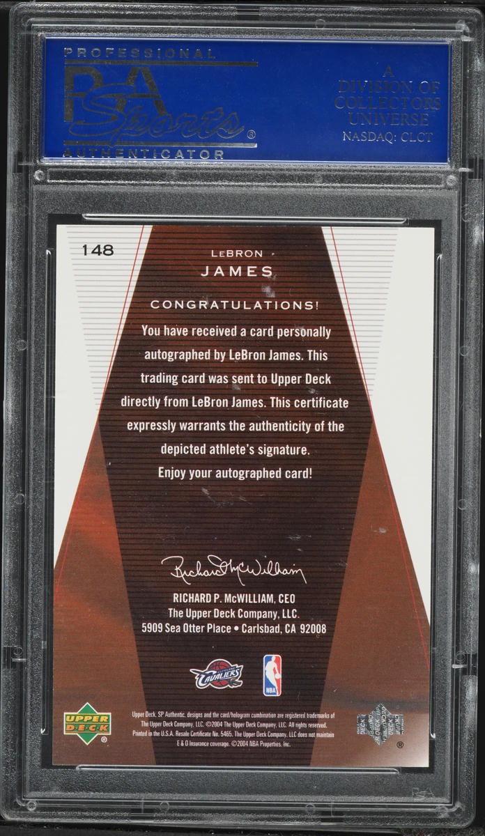 2003 SP Authentic LeBron James ROOKIE AUTO /500 #148 PSA 10 GEM