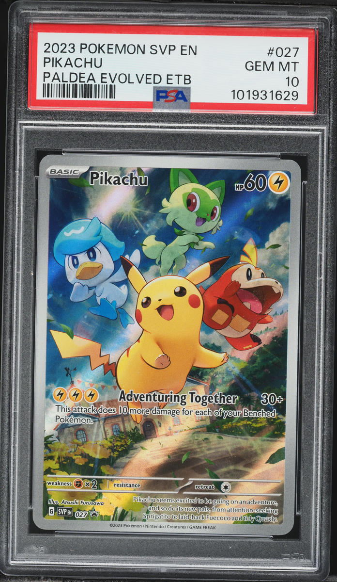 2023 Pokemon Scarlet & Violet Promo Paldea Evolved ETB Full Art Pikachu #27 PSA 10 GEM MINT