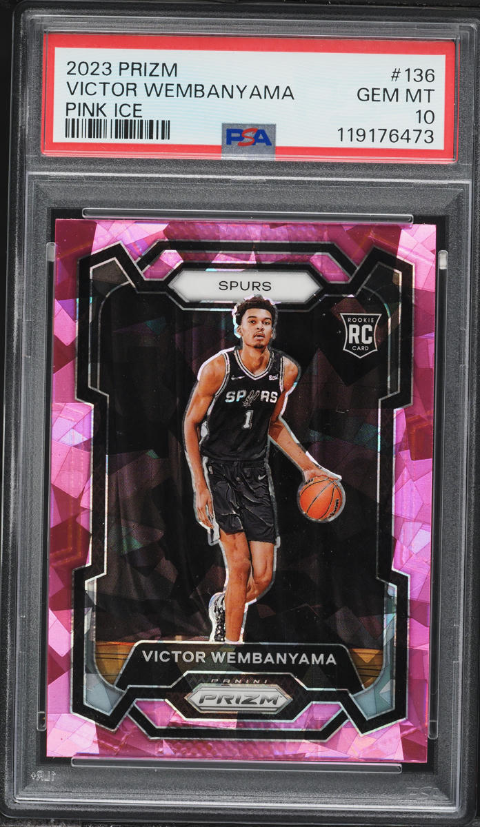 2023 Panini Prizm Pink Ice Victor Wembanyama ROOKIE #136 PSA 10 GEM MINT