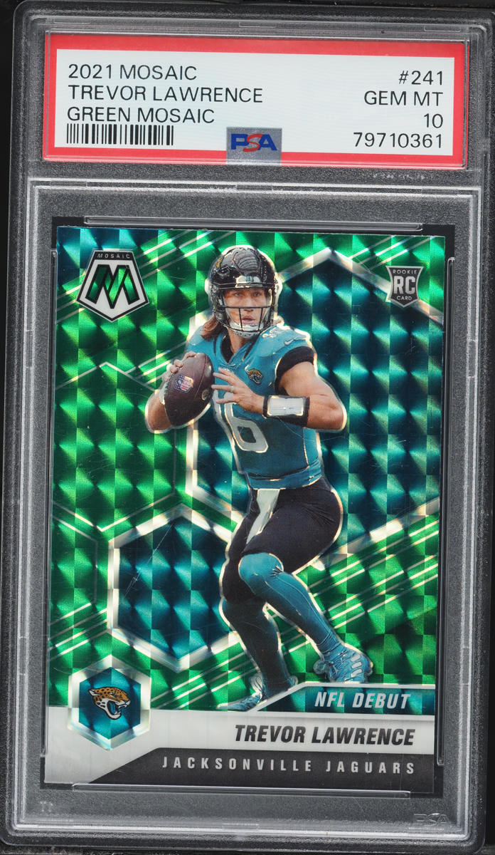 2021 Panini Mosaic Green Prizm Trevor Lawrence ROOKIE #241 PSA 10