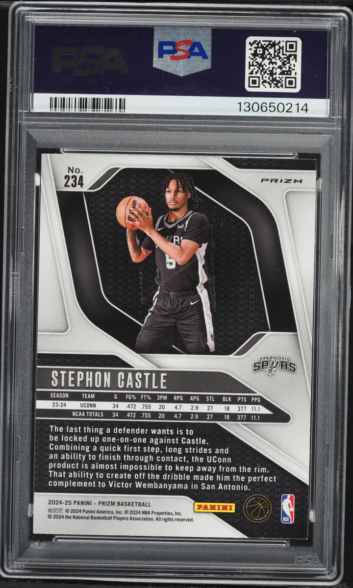 2024 Panini Prizm Silver Stephon Castle ROOKIE #234 PSA 9 MINT