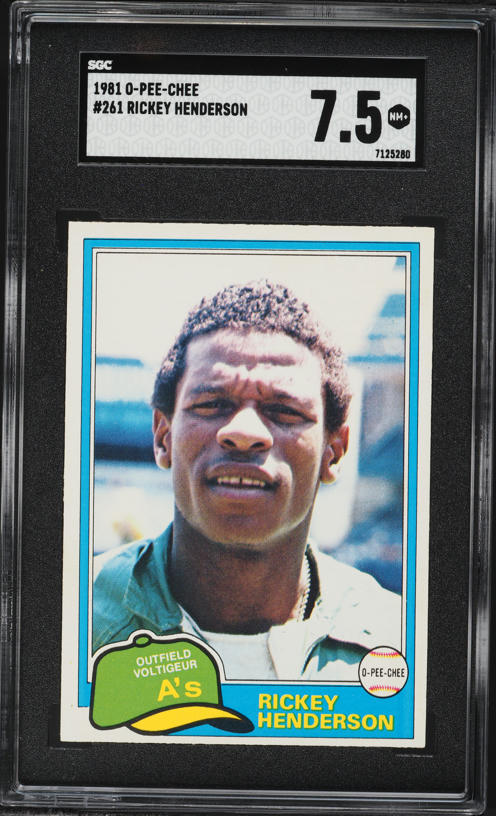1981 O-Pee-Chee Rickey Henderson #261 SGC 7.5 NRMT+ on Fanatics